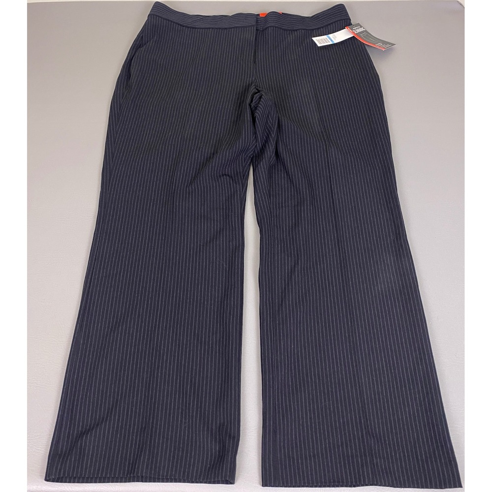 Rafaella Pants Ergo Fit Perfectly‎ Slimming Pinstripe Trouser Black 20W New NWT